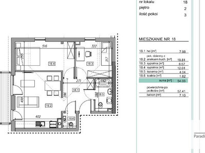 mieszkania - 57.63 m²