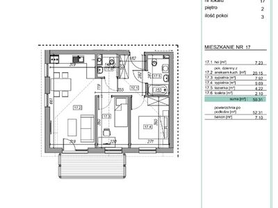 mieszkania - 52.31 m²