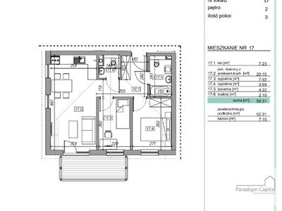 mieszkania - 52.31 m²