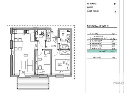 mieszkania - 52.34 m²